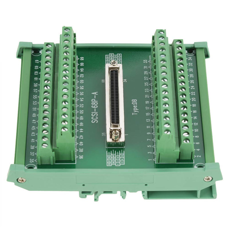 [Australia - AusPower] - SCSI68 68-pin DB Type Female Connector Breakout Board Terminal Module Connector Terminal Block Brass 48V 1A 