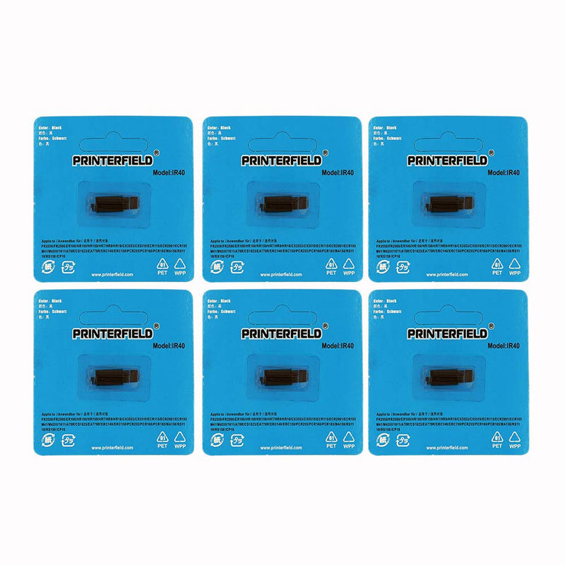 [Australia - AusPower] - Printerfield IR-40 (6 Pack) Compatible Calculator Printer Ribbon Ink Roller - Black 