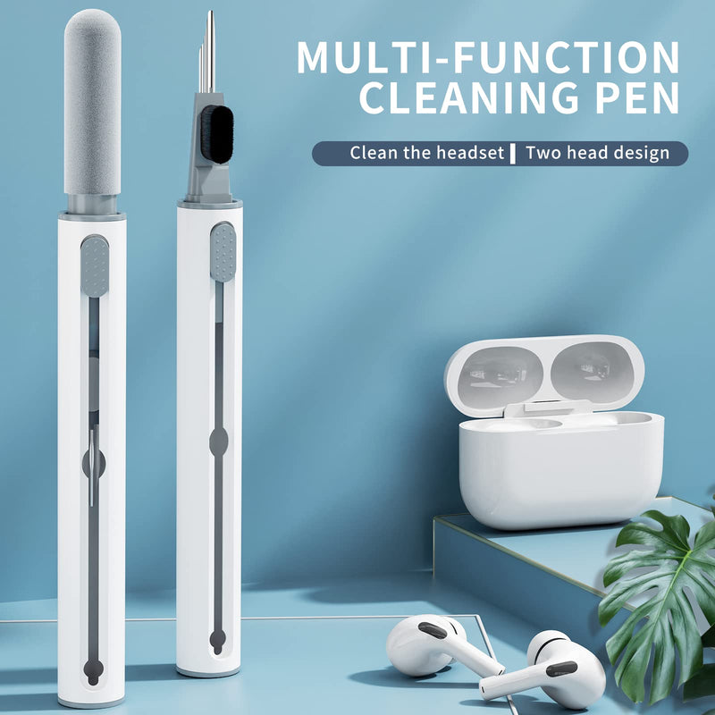 [Australia - AusPower] - Airpods Cleaner Kit, Cleaning Kit for Airpods, Earbuds Wireless Earphones Cleaning Cleaner Kit, 3 in 1 Compact Portable Multifunctional Cleaning Kit (White) White 
