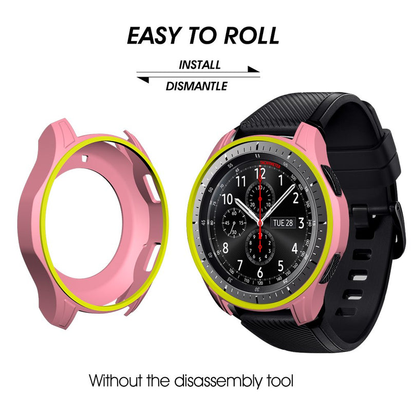 [Australia - AusPower] - Awinner Colorful Case for Gear S3 Frontier SM-R760,Shock-Proof and Shatter-Resistant Protective iwatch Silicone Case for Samsung Gear S3 Frontier SM-R760 Smartwatch (3-Black) 