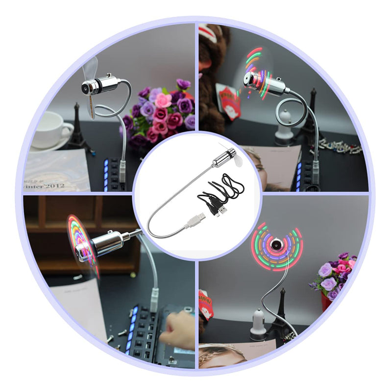 [Australia - AusPower] - POPETPOP USB Clock Fans, Mini USB Fan Programmable Edit LED Display Fan Portable Cooling Fan for Office Home 