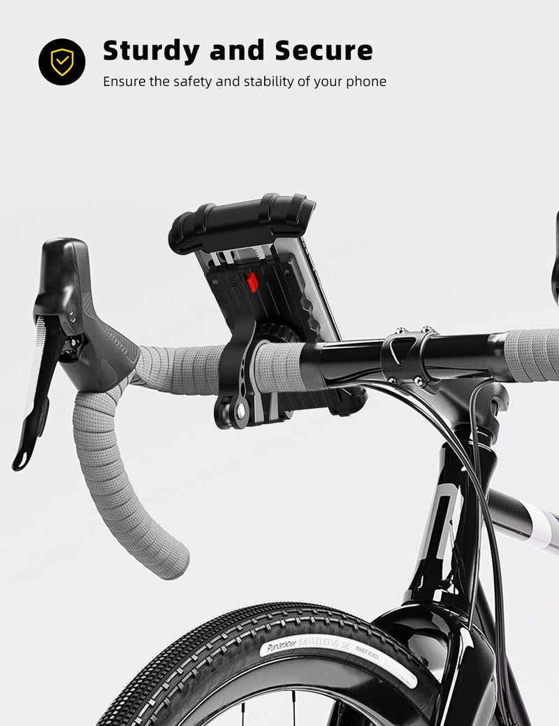 [Australia - AusPower] - Bike Phone Holder, Motorcycle Phone Mount - Lamicall Bicycle Handlebar Cell Phone Clamp, Scooter Phone Clip for Phone 11 Pro Max, S9 and 4.7"- 6.8" Cellphone Black 