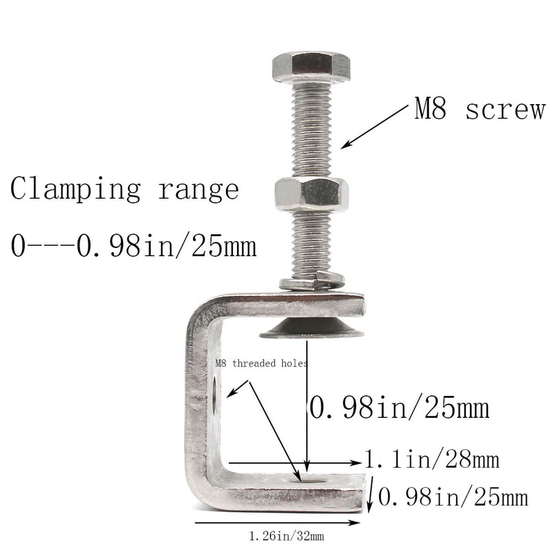 [Australia - AusPower] - 3Pcs Stainless Steel C-Clamp Tiger Heavy Duty Wood Working Heavy Duty C-clamp with Wide Jaw Openings for Welding/Carpenter/Building/Household Mount (3pc) 3pc 