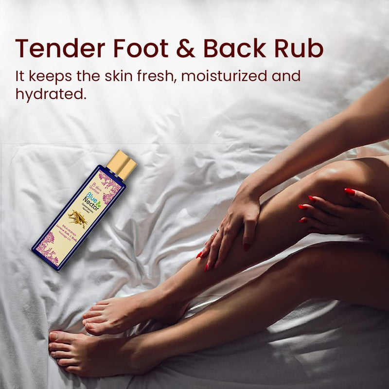 [Australia - AusPower] - Blue Nectar Sensuous Jasmine Body Massage Oil for Relaxing Massage Therapy with Essential Oils 100% Natural Ingredients(8 Herbs,3.4 fl oz) 