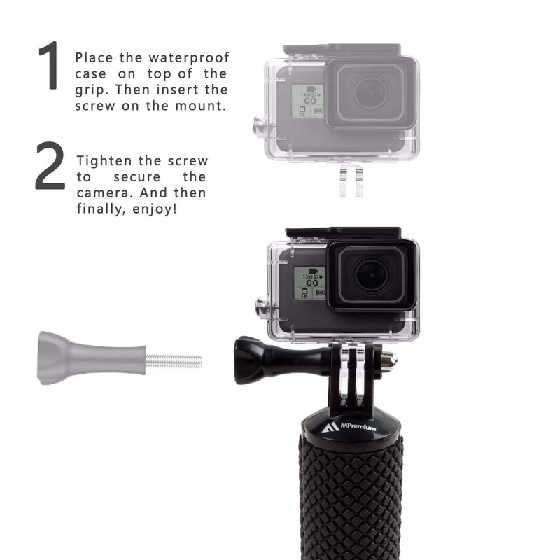 [Australia - AusPower] - Waterproof Floating Hand Grip Compatible with GoPro Hero 10 9 8 7 6 5 4 3+ 2 1 Session Black Silver Camera Handler & Handle Mount Accessories Kit & Water for Water Sport and Action Cameras (Green) Green 