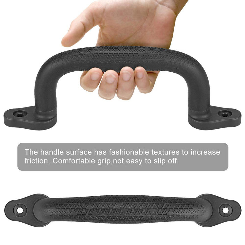 [Australia - AusPower] - Dolibest Set of 4 Safety Playground Handles,Swing Set Kids Safety Hand Grips for Playset, Climbing Frame, Play House,Climbing Frame, Play House Handles(Black) Black 