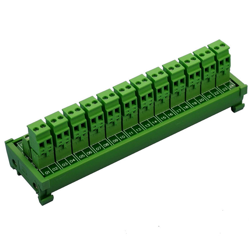 [Australia - AusPower] - Electronics-Salon DIN Rail Mount Pluggable 12x2 Position 10A / 300V Screw Terminal Block Distribution Module. (Side Wire Connects) Side Wire Connects 