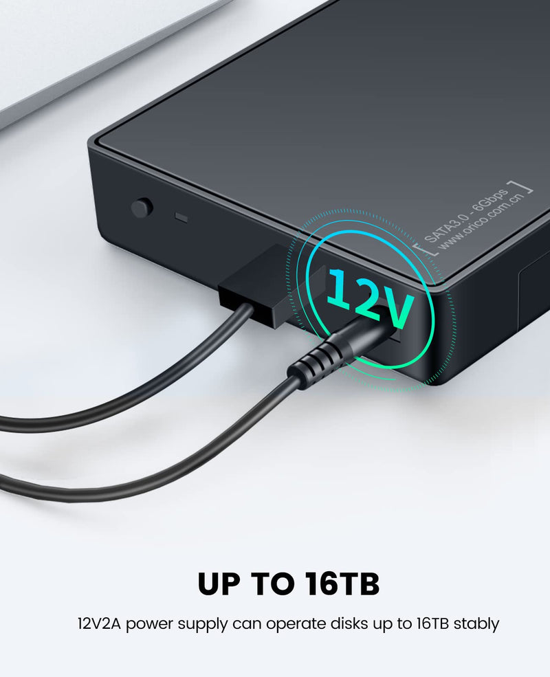 [Australia - AusPower] - ORICO Toolfree USB 3.0 to SATA External 3.5'' Hard Drive Enclosure Case for 3.5 Inch SATA HDD and SSD [Support UASP and 16TB Drives]-3588US3 