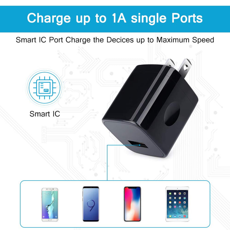 [Australia - AusPower] - Android Phone USB Wall Plug Adapter,Charging Box Fast,Single Port Travel Charger Block Cube Black Compatible for Macbook,iPhone 13/12/SE/11 Pro,Samsung Galaxy S21/S20 Ultra 5g,Note 20/10/9, A72 A52,LG 