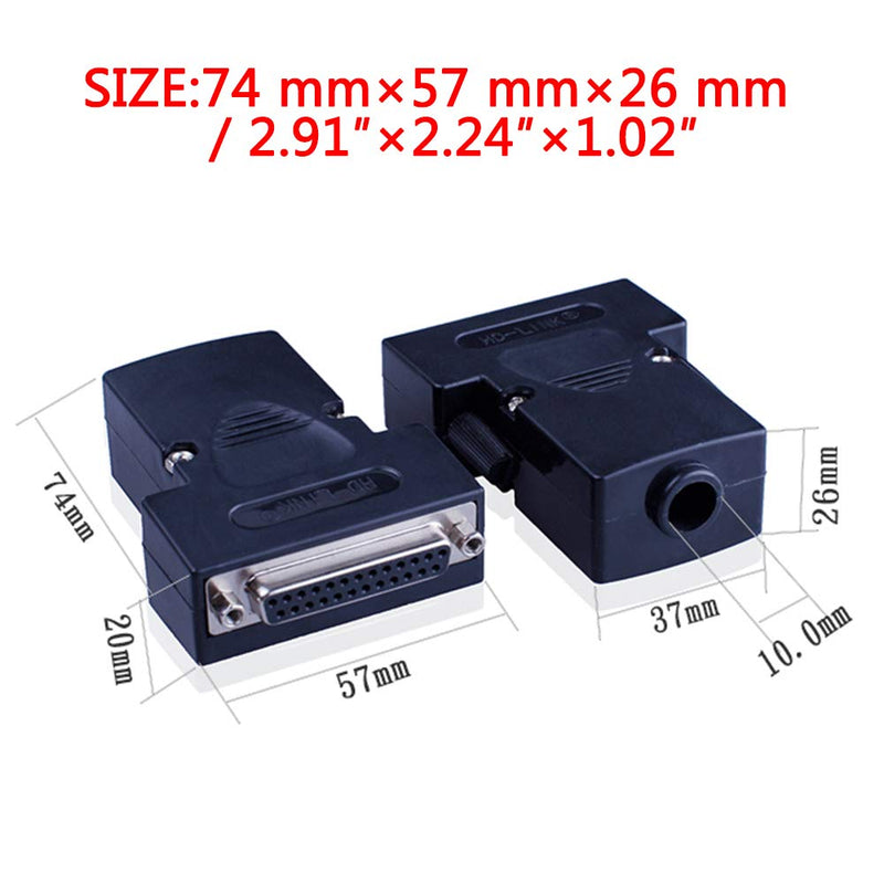 [Australia - AusPower] - Anmbest 1PCS DB25 Solderless RS232 D-SUB Serial to 25-pin Port Terminal Male Adapter Connector Breakout Board with Case Long Bolts Nuts (Male) 1PCS Male 