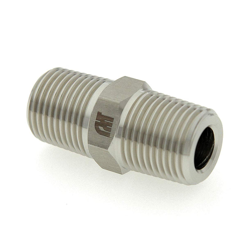 [Australia - AusPower] - 1/2" NPT Male x 1/2" NPT Male, Stainless Steel 316-L Straight Hex Nipple Connector, Pipe Fitting Adapter 