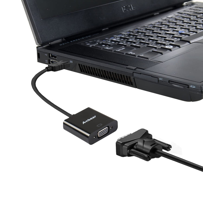 [Australia - AusPower] - Display Port to VGA,Anbear Displayport to VGA Converter Gold Plated (Male to Female) for DisplayPort Enabled Desktops and Laptops to VGA Converter Connect Displays 1PACK 