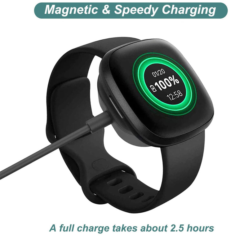 [Australia - AusPower] - Charger for Fitbit Sense & Versa 3, Replacement Charging Cable Cord Magnetic Dock Stand for Fitbit Versa 3 / Sense Smartwatch 