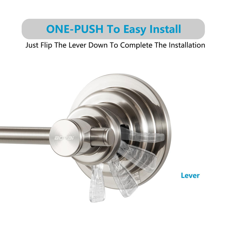 [Australia - AusPower] - Extendable Suction Cup Towel Bar 17-28.5", Brushed Nickel 