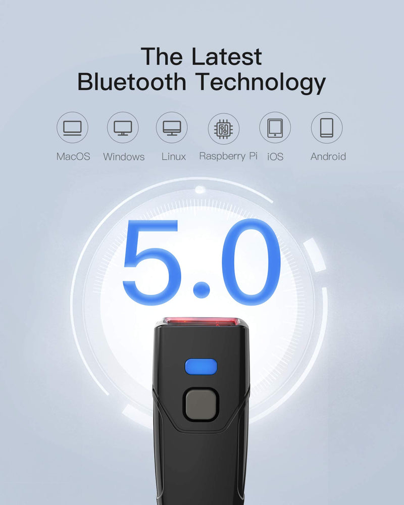 [Australia - AusPower] - Inateck Barcode Scanner 1D, Bluetooth Barcode Scanner, Bluetooth 5.0, Pocket Scanner, 30m Transmission Range, Read Barcodes on Screen, BCST-41 