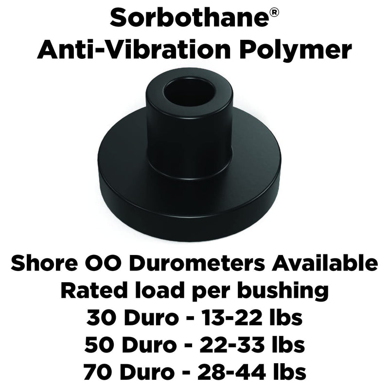 [Australia - AusPower] - Isolate It!: Sorbothane Vibration Isolation Bushing 50 Duro (.25" ID - 1" OD - .6" Deep) - 12 Pack 