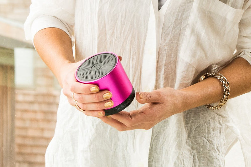 [Australia - AusPower] - TruSound T2 Wireless Bluetooth 5 Watt powerful speakers, T2 Portable Bluetooth Speakers -10 Hour Rechargeable Long Battery Life, Connect Speakers Wirelessly up to 33ft (Pink) 