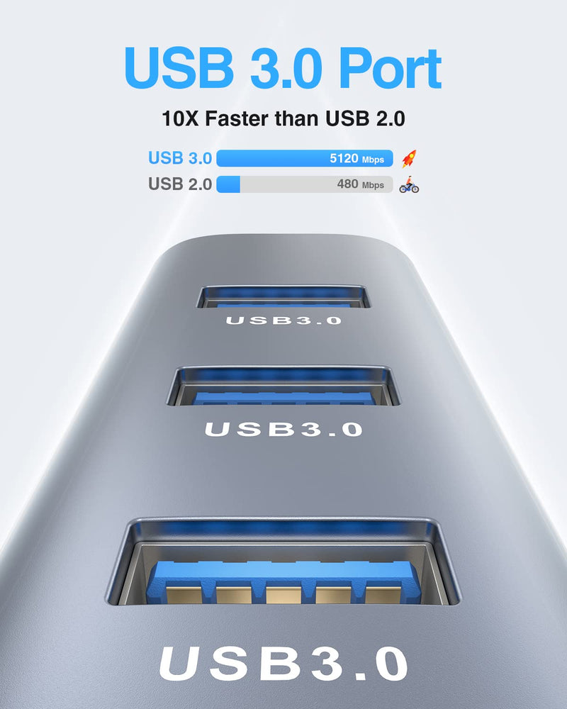 [Australia - AusPower] - USB to Ethernet Adapter, Cakitte 3 Ports USB 3.0 Ethernet Hub with RJ45 1Gbps Gigabit Ethernet Adapter Compatible with MacBook/Surface Pro/Chromebook/Linux/Windows 10/8,1 and More 
