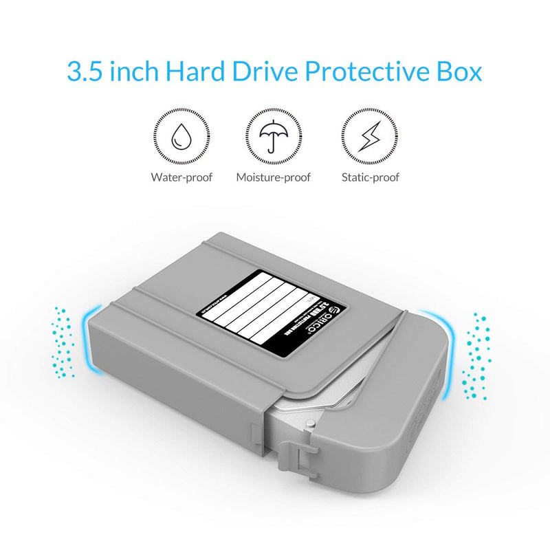 [Australia - AusPower] - ORICO 5 Packs 3.5inch Hard Drive Case Protective Box Storage Case Cover Organization Shell for Shockproof Slashproof and Dustproof for Gray-PHI-5S PHI-GY 3.5 inch 
