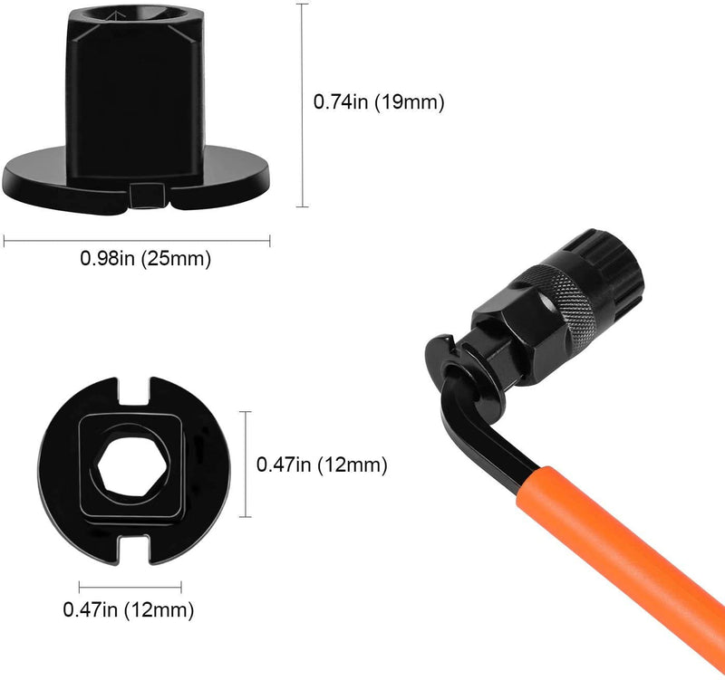 [Australia - AusPower] - Oumers Bike Cassette Removal Tool with Chain Whip and Auxiliary Wrench Bicycle Sprocket Removal Tools, Bicycle Cassette Lock Ring Removal Freewheel Remover Wrench Sprocket Remover 