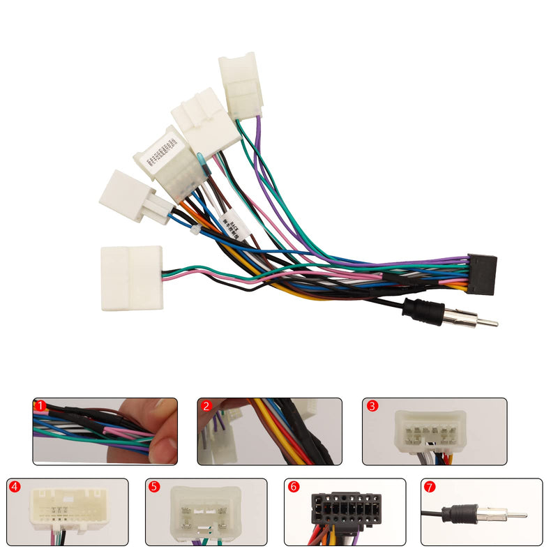 [Australia - AusPower] - ViaBecs Car aftermarket Radio Wiring Harness for Toyota Camry RAV4 Corolla Tundra Highlander Double Din Stereo Wire Harness Power Cable Support Steering Wheel Control 