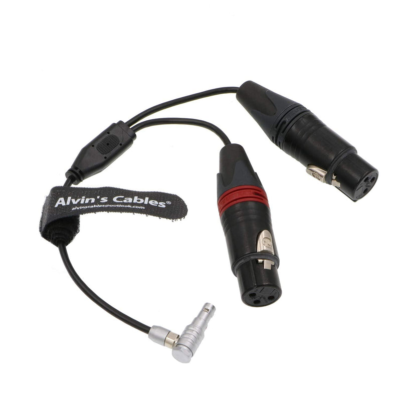 [Australia - AusPower] - Alvin's Cables Right Angle 5 Pin Male to Two XLR 3 Pin Female Audio Input Cable for Z CAM E2 Camera 