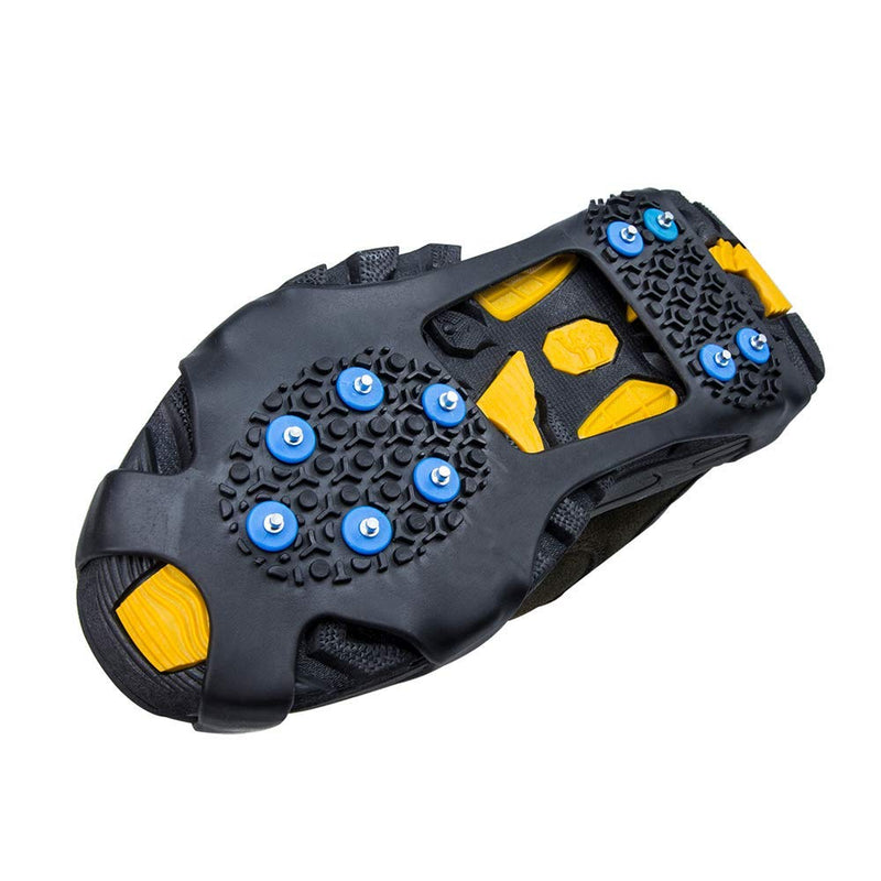[Australia - AusPower] - willceal Ice Cleats, Ice Grippers Traction Cleats Shoes and Boots Rubber Snow Shoe Spikes Crampons with 10 Steel Studs Cleats Prevent Outdoor Activities from Wrestling Blue Large 