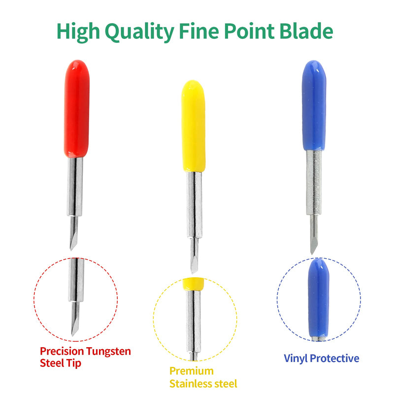 [Australia - AusPower] - Bonsicoky 30/45/60 Degree Fine Point Blade , Tungsten Steel Vinyl Cutter Blades Lettering Blade for Roland Cutting Plotter, 30 Pack 