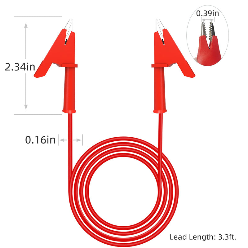 [Australia - AusPower] - Goupchn 2PCS Alligator Clips Test Leads Dual Ended Crocodile Wire Cable with Insulators Clips Test Flexible Copper Cable for Electrical Testing 3.3ft/1m 