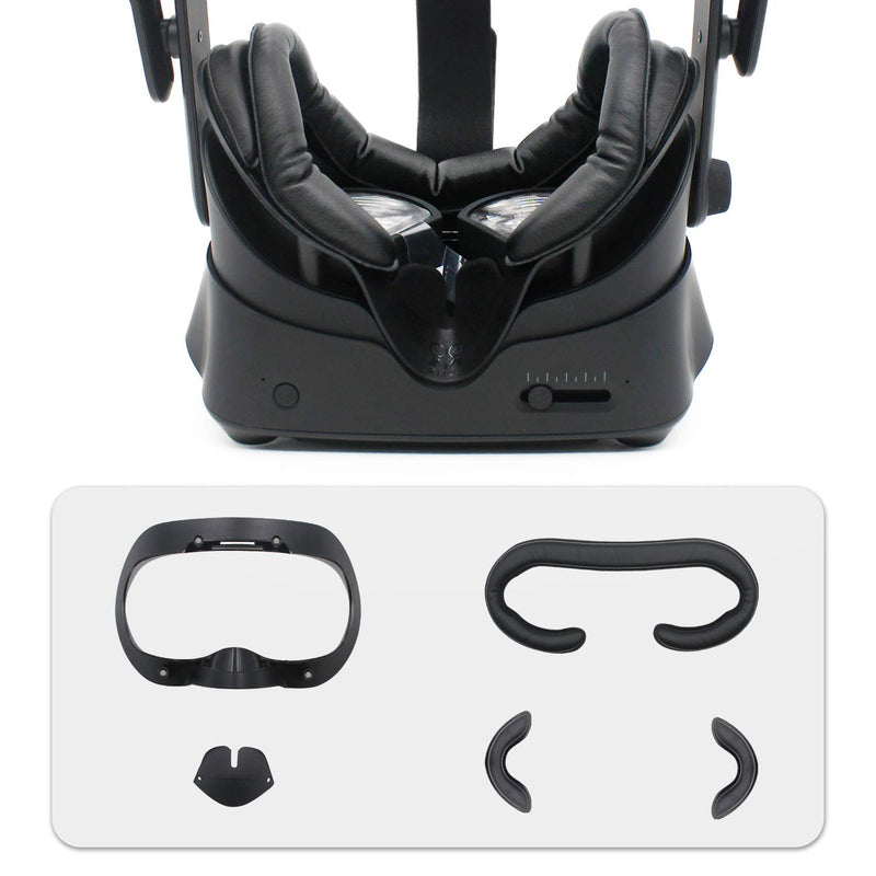 [Australia - AusPower] - AMVR Facial Interface Bracket & PU Leather Foam Face Cover Pad Replacement & Anti-Leakage Nose Pad & Protective Lens Cover Comfort Set for Valve Index Headset 