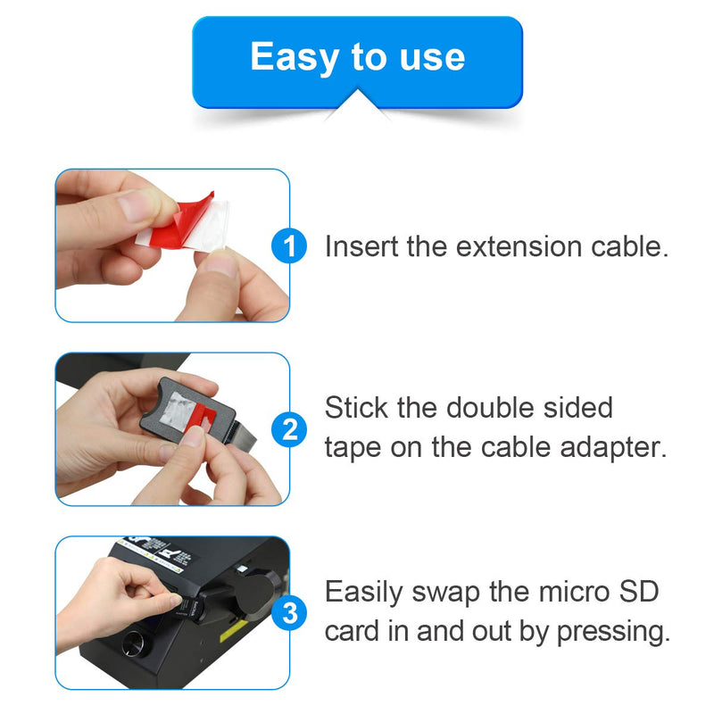 [Australia - AusPower] - LANMU Micro SD to SD Card Male to Female Extension Cable Adapter, Flexible Extender Compatible with Ender 3 Pro/Ender 3/Ender 3 V2/Ender 5/Monoprice Mini/Anet A8 3D Printer/Raspberry Pi (5.9in/15cm) Black 
