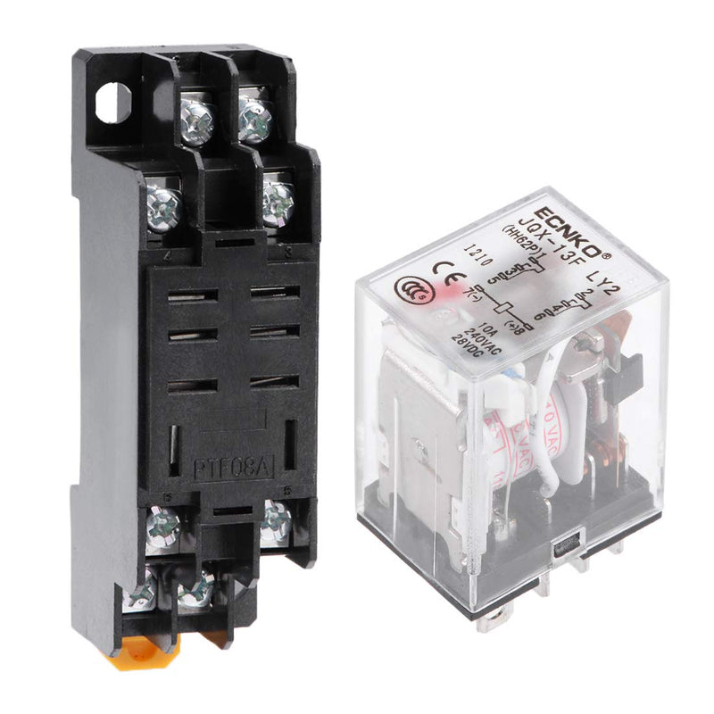 [Australia - AusPower] - uxcell JQX-13F AC110V Coil DPDT 8Pins Red Light Electromagnetic Power Relay + Socket 