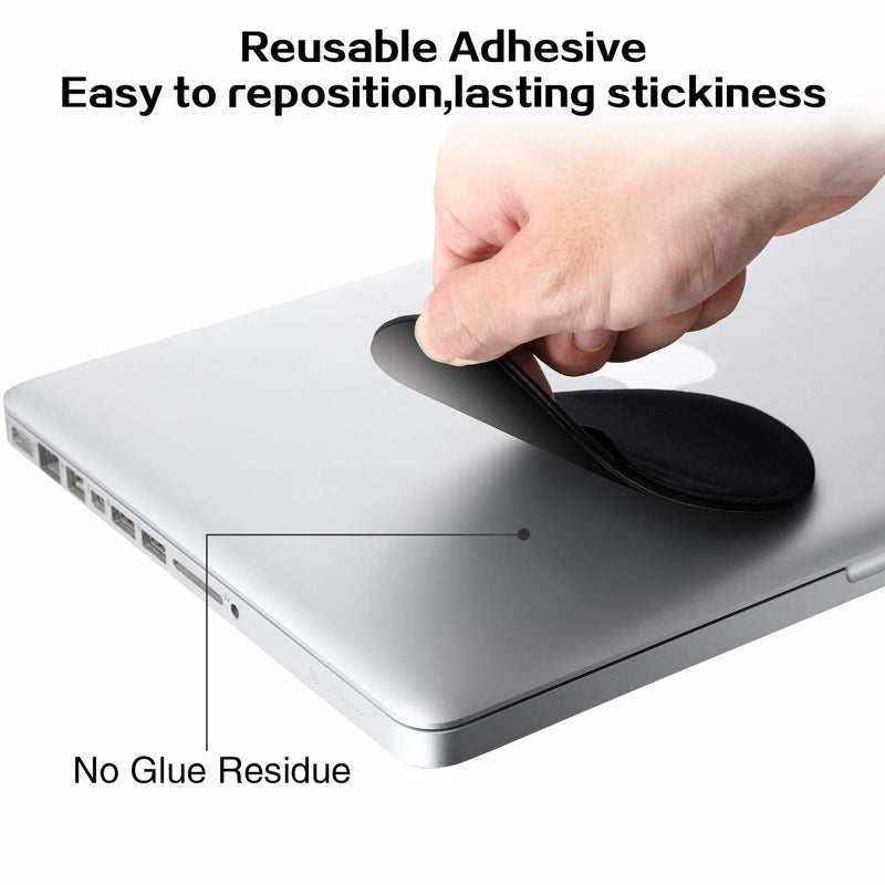 [Australia - AusPower] - Epessa Universal Stick-On Mouse Pouch, Mouse Holder for Wireless Mouse, Reusable Adhesive, No Glue Residue, Compatible with iPad or MacBook (Black) Black 