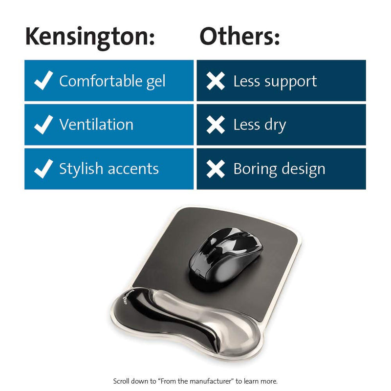 [Australia - AusPower] - Kensington Duo Gel Mouse Pad with Wrist Rest - Gray (K62399US), Grey 