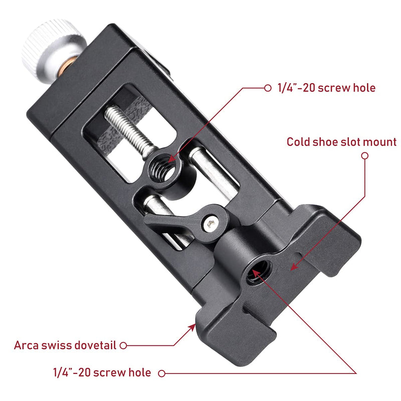 [Australia - AusPower] - Cell Phone Tripod Mount Adpater,1/4" Socket Mount, ARCA or RRS Quick Release Phone Holder from Tripod Ballhead Clamp,Compatiable iPhone13,12,11,X,8,7,6,Plus,Mini,Se 