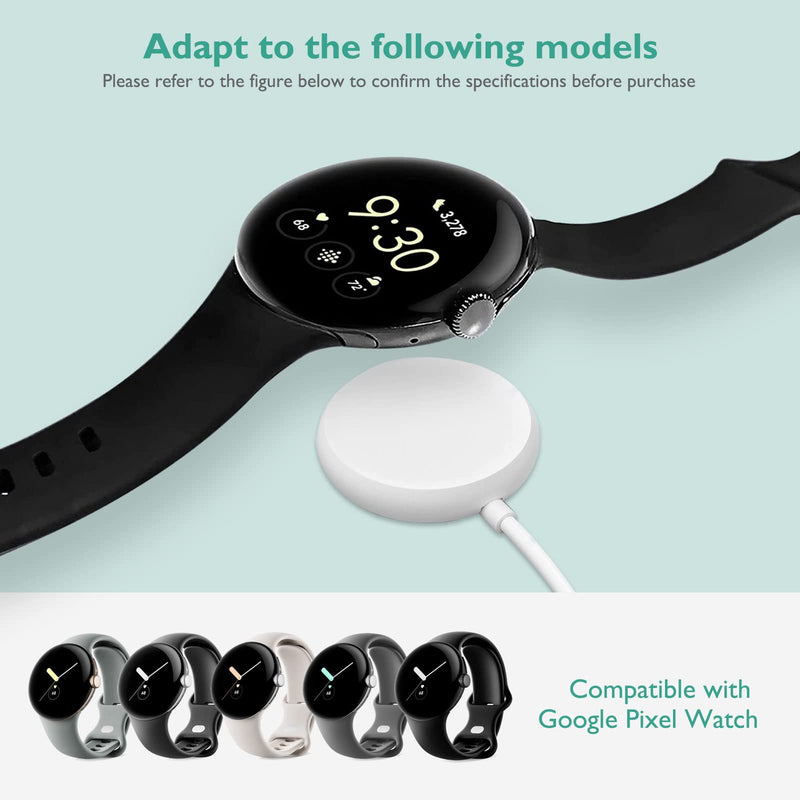 [Australia - AusPower] - for Google Pixel Watch Charger, Lnauy Replacement USB-C Charger Stand Compatible with Google Pixel Watch Magnetic Portable Charging Cable Power (White) White 