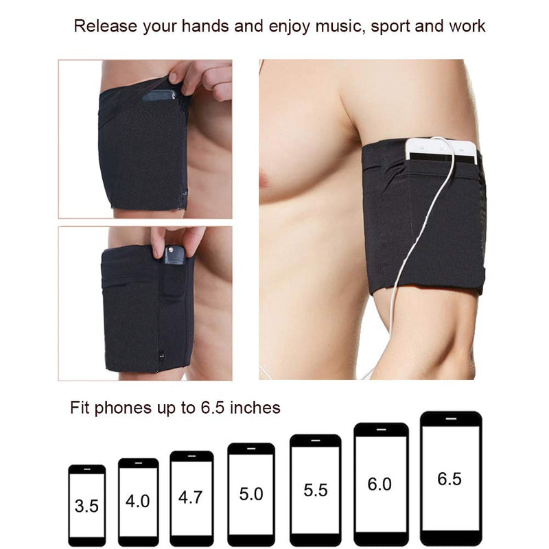 [Australia - AusPower] - Universal Sports Armband for All Phones. Cell Phone Armband for Running, Fitness and Gym Workouts (iPhone 7/8 plus/8/7 plus/6/X/6s, Samsung s7/s8 Plus/Galaxy s9/s8/j7/9 Plus/s8 Plus, etc) All Black, L Large 