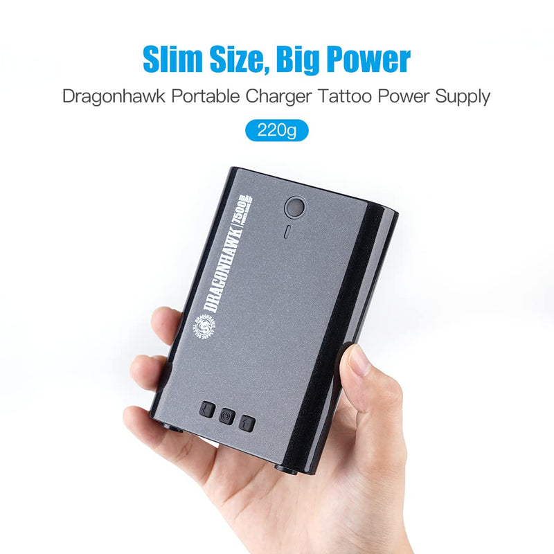 [Australia - AusPower] - Dragonhawk Tattoo Portable Charger Tattoo Power Supply Lcd Voltage Display 7500mAh Battery Pack Pink 