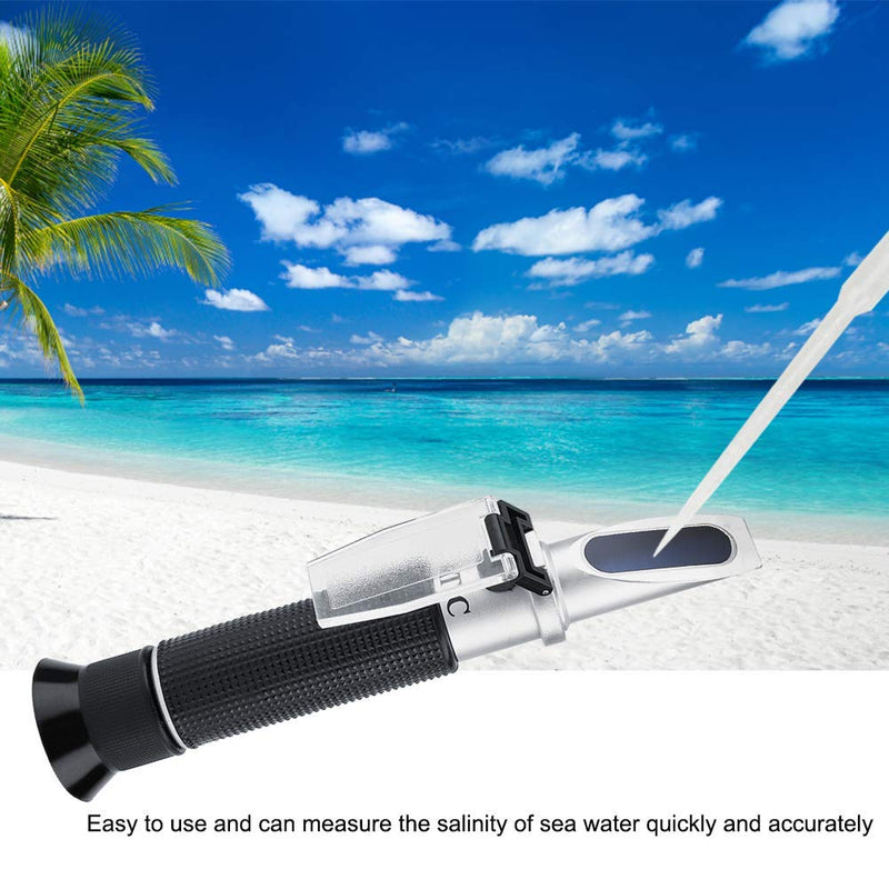 [Australia - AusPower] - Salinity Refractometer, Handheld 0 to 100% Salinity Refractometer Salinometer Portable Sea Water Salt Concentration Tester Meterwith Automatic Temperature Compensation 