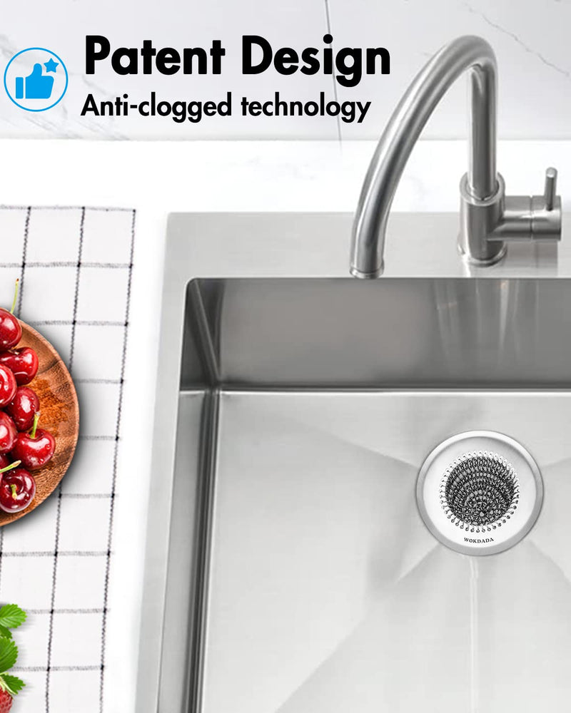 [Australia - AusPower] - Kitchen Sink Strainer, Reversible Mesh Sink Drain Strainer with 304 Stainless Steel , Wokdada Revolutionary Anti-rust Sink Strainer Food Catcher for Garbage Disposal without Clogging 
