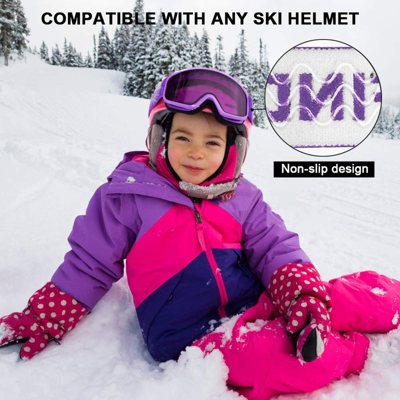 [Australia - AusPower] - findway Kids Ski Goggles, Kids Snowboard Goggles for Boys Girls Toddler Age 3-10 1-purple Frame Purple Lens(vlt 28%) 