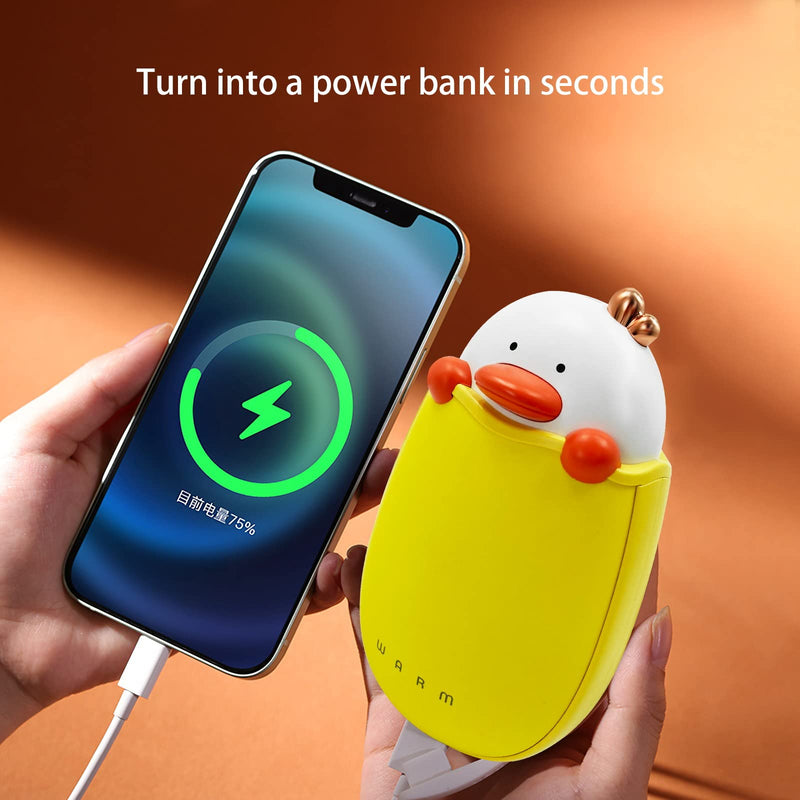 [Australia - AusPower] - MEYHLEEYA Cartoon Duck Hand Warmer Rechargeable Mini USB Portable Power Bank 4000mAh Bothside Quick Heat for Outdoor Sports, Camping, Golf, Fishing, Ideal 8000mah 