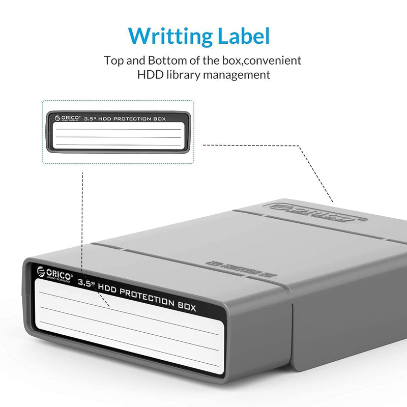 [Australia - AusPower] - ORICO 3.5 Inch Hard Drive Case Protective Box with Anti-Static ,Shockproof and Dustproof Function, Storage Case for HDD External Hard Drive Case,Gray,5 Pack-PHP35 PHP-GY 