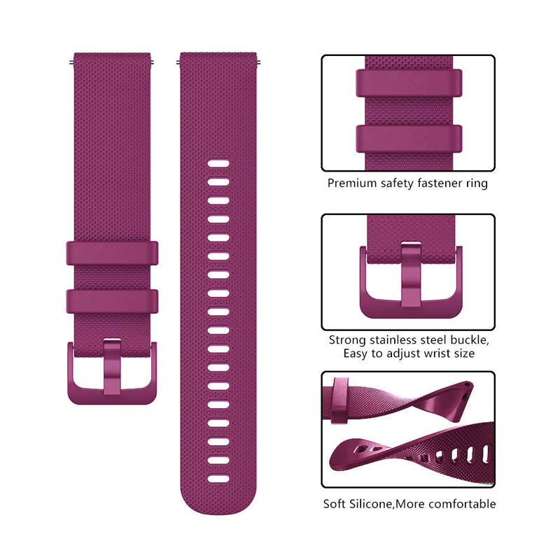 [Australia - AusPower] - ISABAKE Band Replacement for Garmin Vivoactive 4 ,22mm Silicone Strap Compatible with Samsung Galaxy Watch 46mm/Gear S3 Frontier/Classic , Quick Release Wristband for Smartwatch Accessories(Wine red) Wine red 