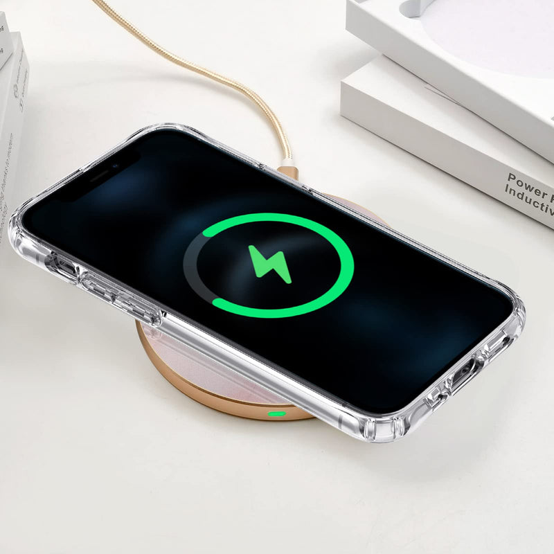 [Australia - AusPower] - Omio Marble Wireless Fast Charging Pad Qi Wireless Charging Base Marble Wireless Charger for iPhone 13/13Pro/13 Pro Max/12/12 Pro Max/11/XR/X/8 Plus/Galaxy Note 20/S20/S10/S10e/S10+/S9 More Qi Devices Pink 