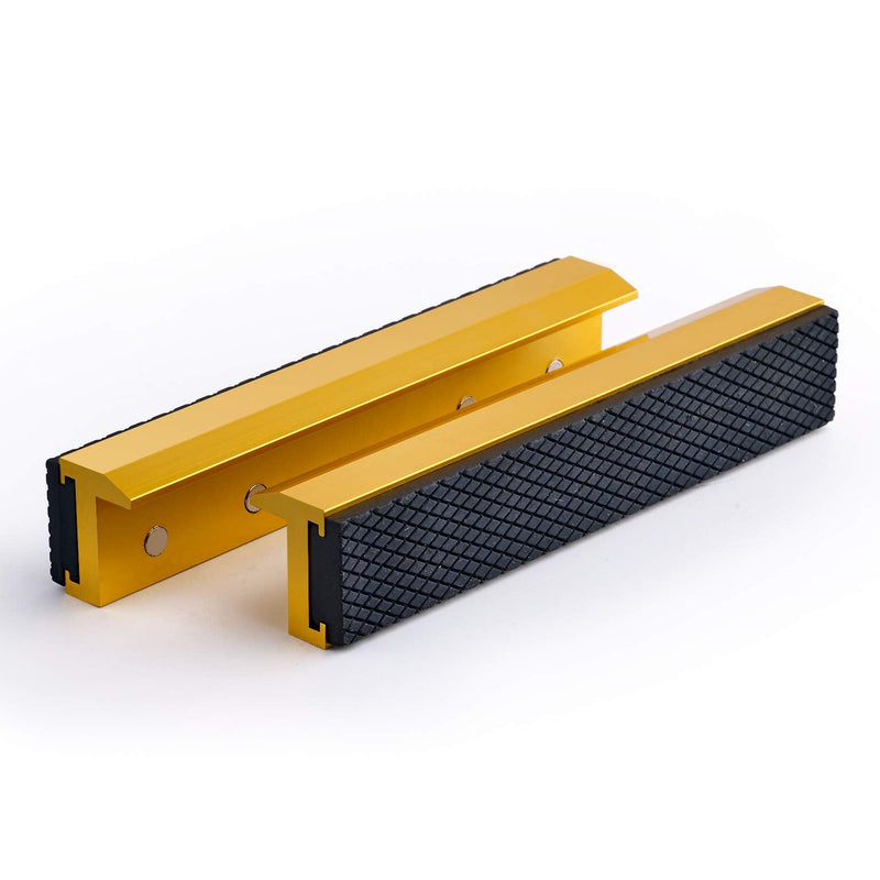 [Australia - AusPower] - TRISENSE 6" Vise Jaws with Strong Magnetic, Universal Soft Vice Jaws Pads Covers, Multi-Purpose Protector for Any Metal Vice, 2 Pack, Golden 6 Inch 