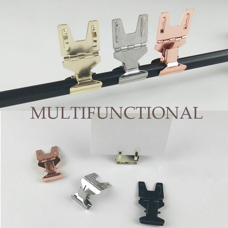 [Australia - AusPower] - Metal POP Clip Sign Stand Holder, Bread Store Price Tag Card Holder, Advertising Display Clip Holder (Black, 20Pack) Black 