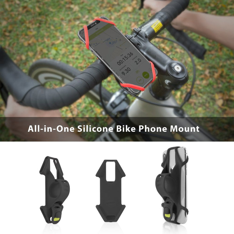[Australia - AusPower] - Bone Bike Tie 2, Universal Bike Phone Mount for Handlebar, Bicycle Motorcycle Handlebar Stroller Cell Phone Holder for iPhone 13 12 11 Pro Max Mini XS XR 8 7 6 Plus (Black) 