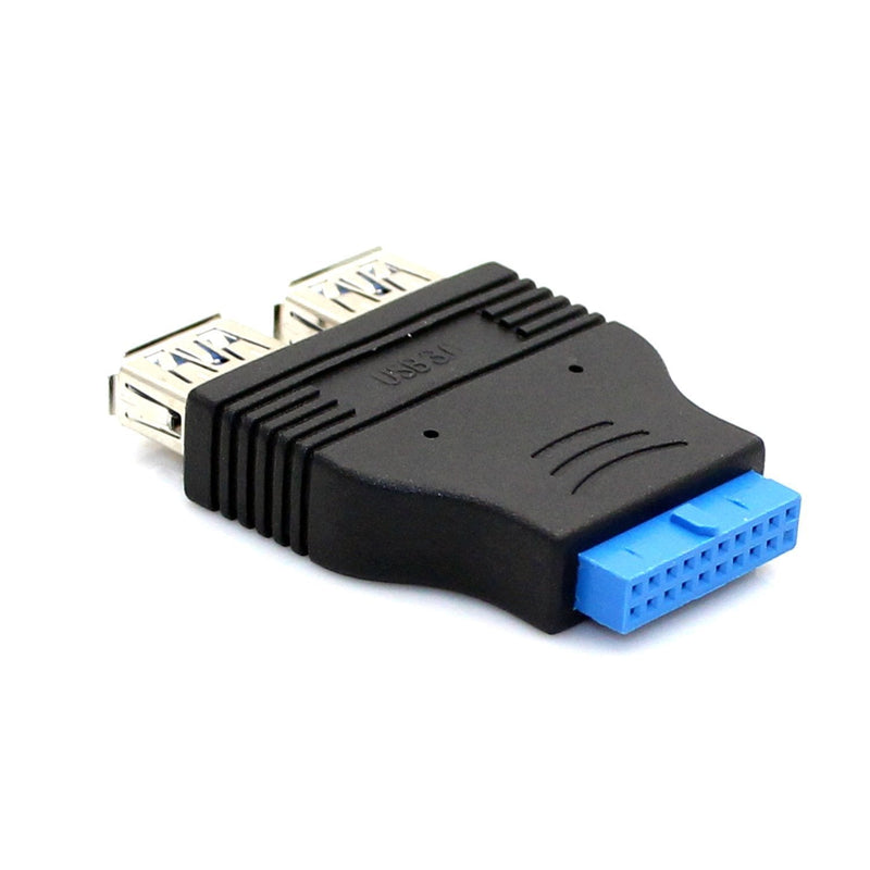 [Australia - AusPower] - SinLoon 2 Ports USB 3.0 Female to USB3.0 Motherboard Female 20 Pin Header Connector Extension Adapter Slot Adapter Splitter for USB Ports Directly to Your Motherboard (USB3.0 Connector 20 PIN) 