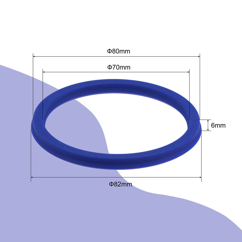 [Australia - AusPower] - MECCANIXITY UHS Radial Shaft Seal 70mm ID x 80mm OD x 6mm Width PU Oil Seal, Blue Pack of 2 70x80x6mm 